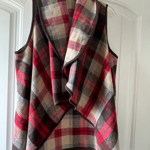 Altar'd State Red and Brown Plaid Vest